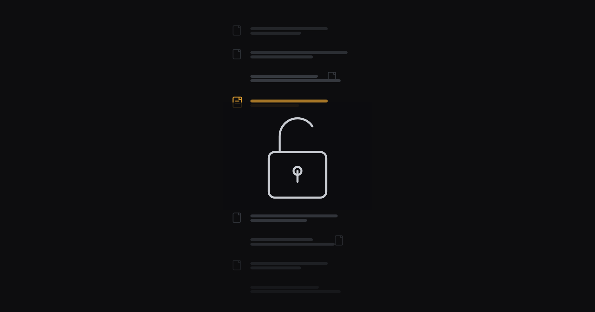 A padlock icon sitting inside a stream of code, half open, on a dark terminal background